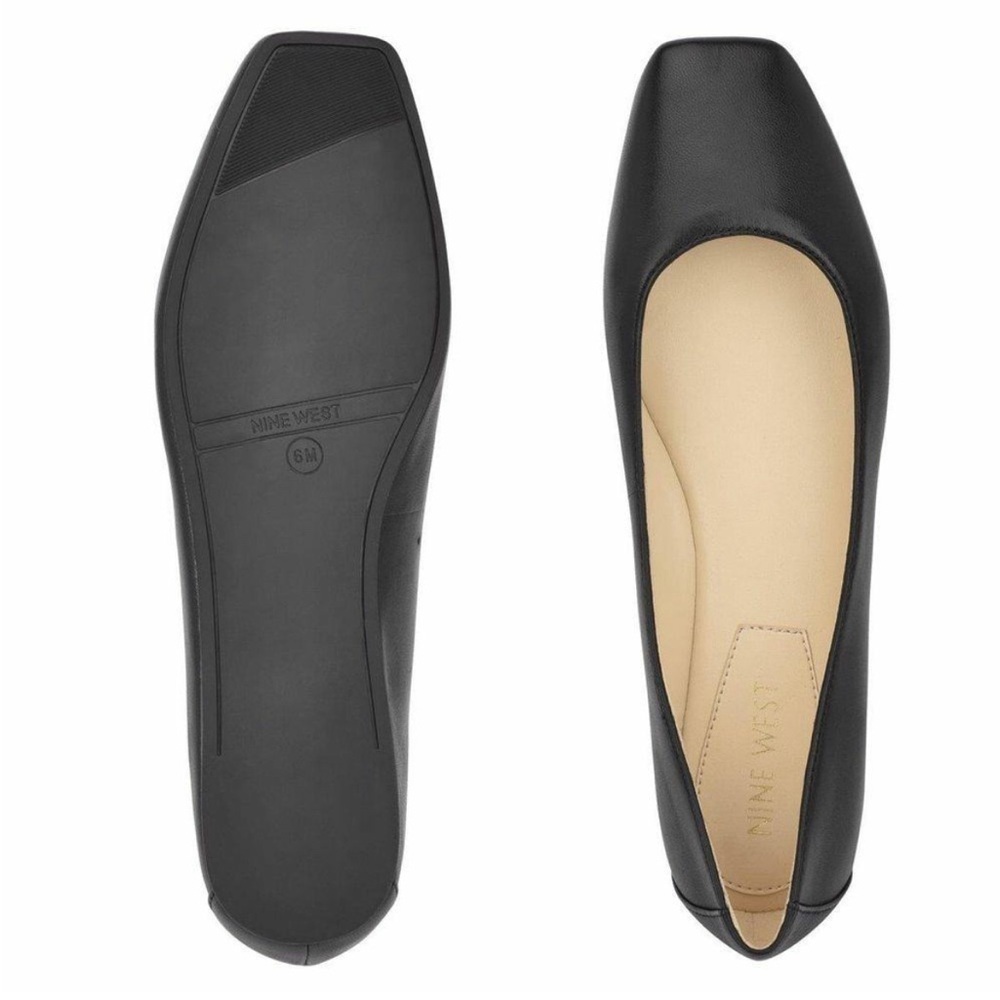 Nine West Womens WNALENA Ballet Flat Black Leather Shoes Size 8.5 NEW - Picture 4 of 10
